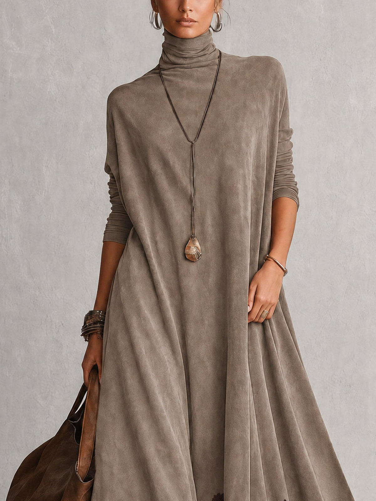 ELIZA & MAREN | SUEDE-EFFECT LACE MAXI DRESS FOR WOMEN