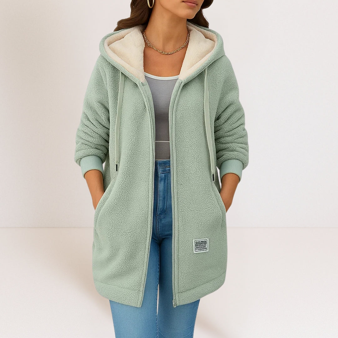 ELIZA & MAREN | LONG HOODED ZIP JACKET FOR WOMEN