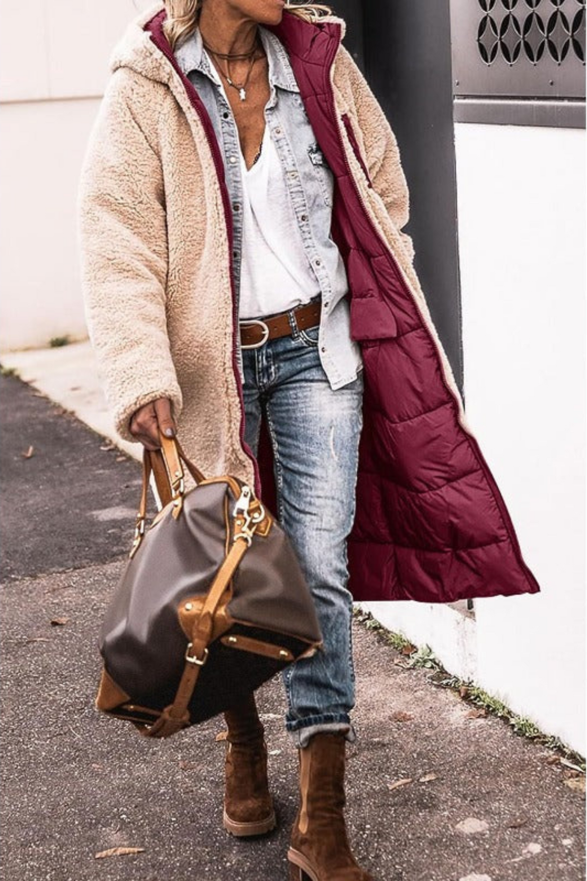 ELIZA & MAREN | LONG HOODED QUILTED COAT FOR WOMEN