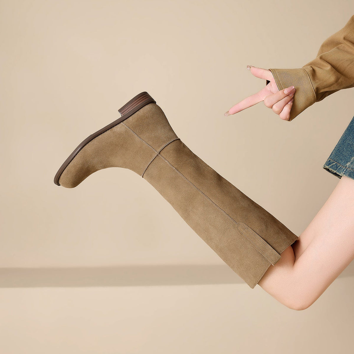 ELIZA & MAREN | STRAIGHT SHAFT KNEE BOOTS FOR WOMEN