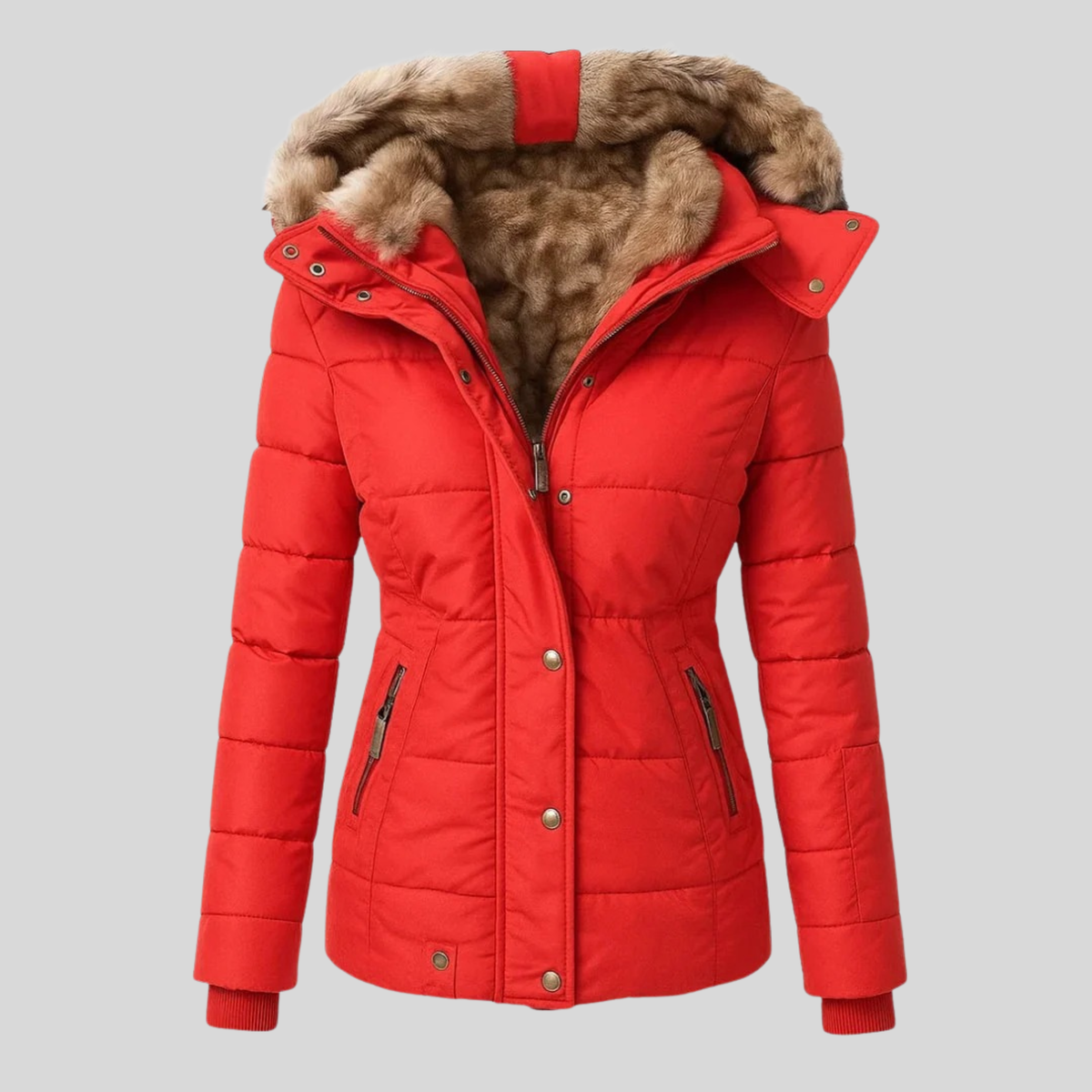 ELIZA & MAREN | TEXTURED HOOD QUILTED PARKA FOR WOMEN