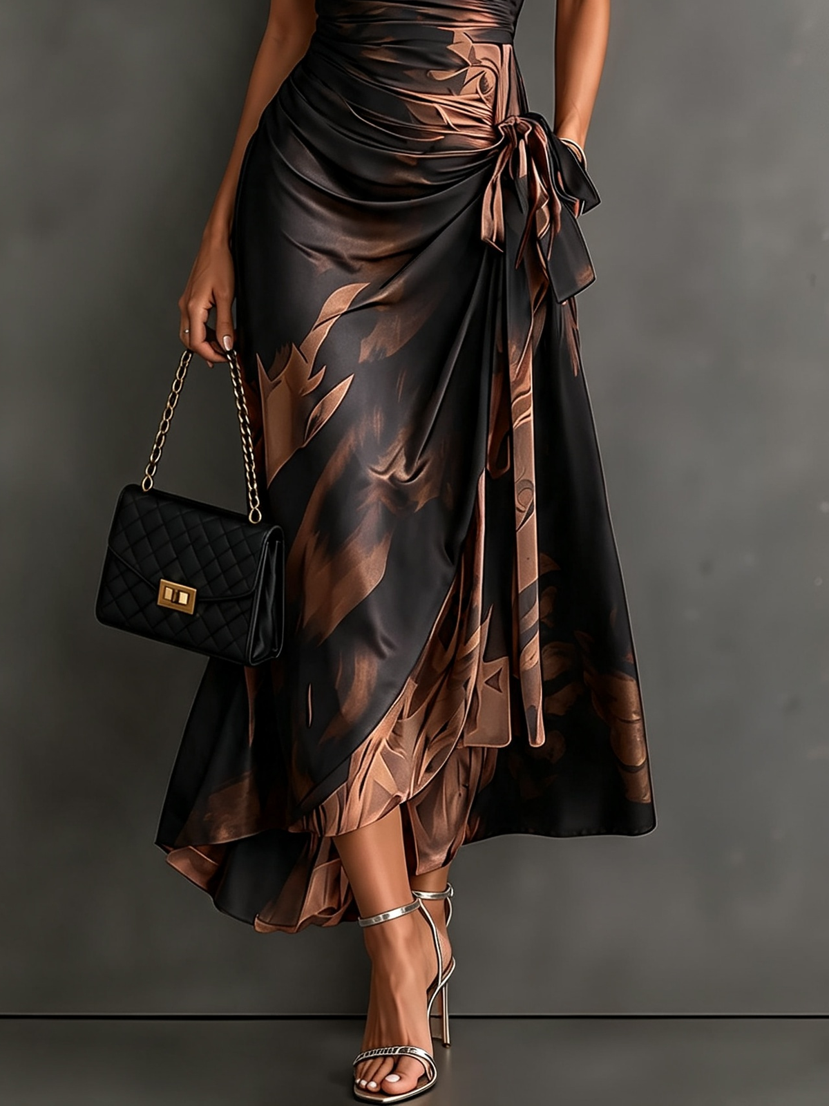 ELIZA & MAREN | ABSTRACT PRINT WRAP DRESS FOR WOMEN