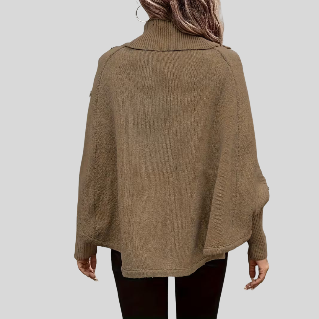 ELIZA & MAREN | HIGH NECK CABLE SWEATER FOR WOMEN