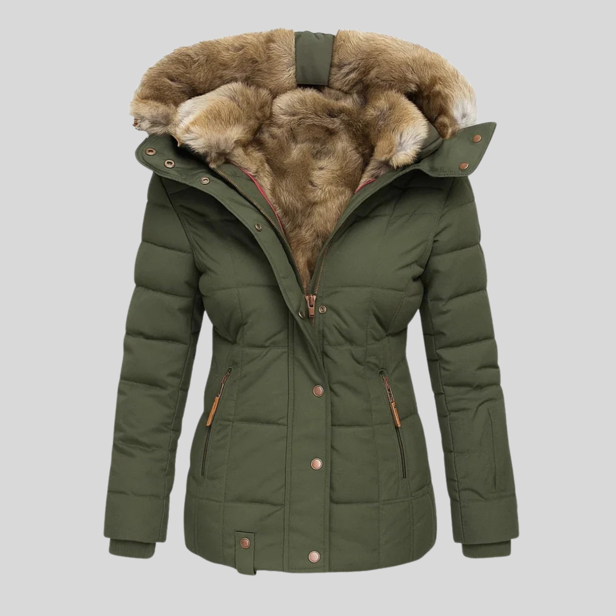 ELIZA & MAREN | TEXTURED HOOD QUILTED PARKA FOR WOMEN