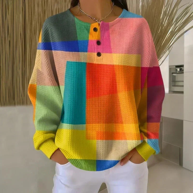 ELIZA & MAREN | TEXTURED LAYERED KNIT SWEATER FOR WOMEN