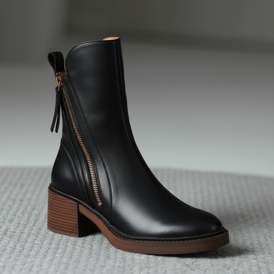 ELIZA & MAREN | ROUND TOE BLOCK BOOTS FOR WOMEN