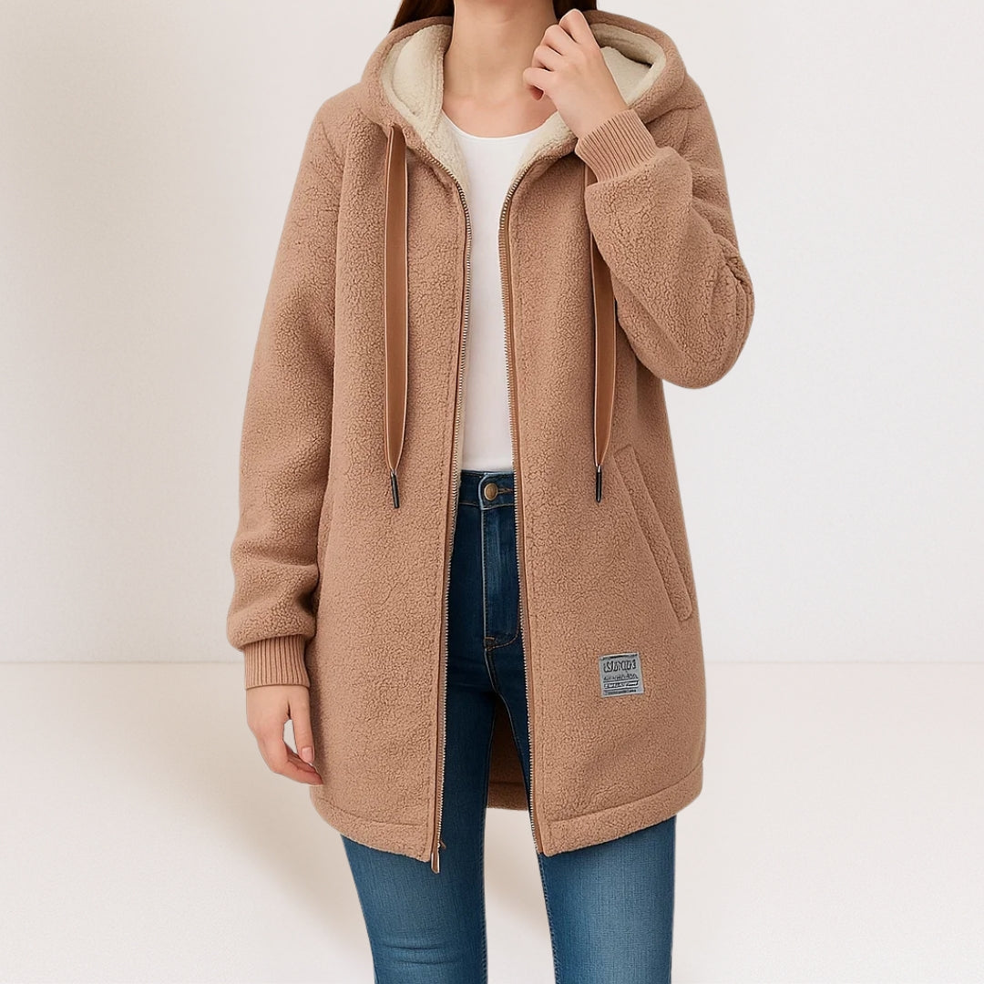 ELIZA & MAREN | LONG HOODED ZIP JACKET FOR WOMEN
