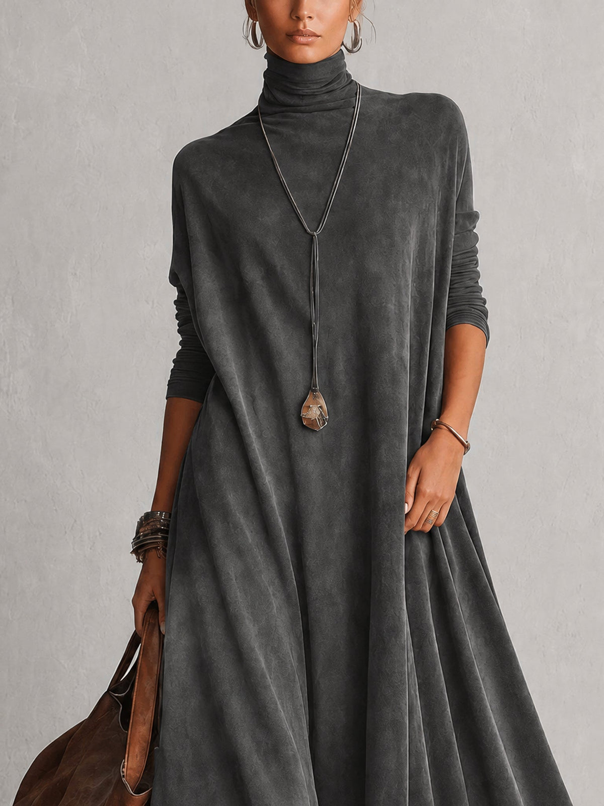 ELIZA & MAREN | SUEDE-EFFECT LACE MAXI DRESS FOR WOMEN