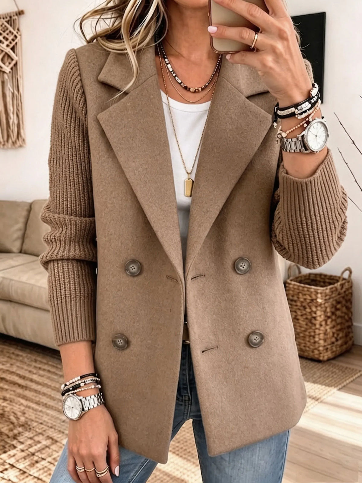 ELIZA & MAREN | KNIT SLEEVE BLAZER FOR WOMEN