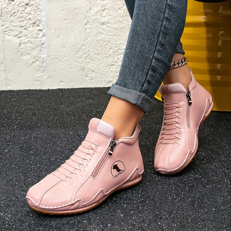 ELIZA & MAREN | SIDE ZIP ANKLE SNEAKERS FOR WOMEN