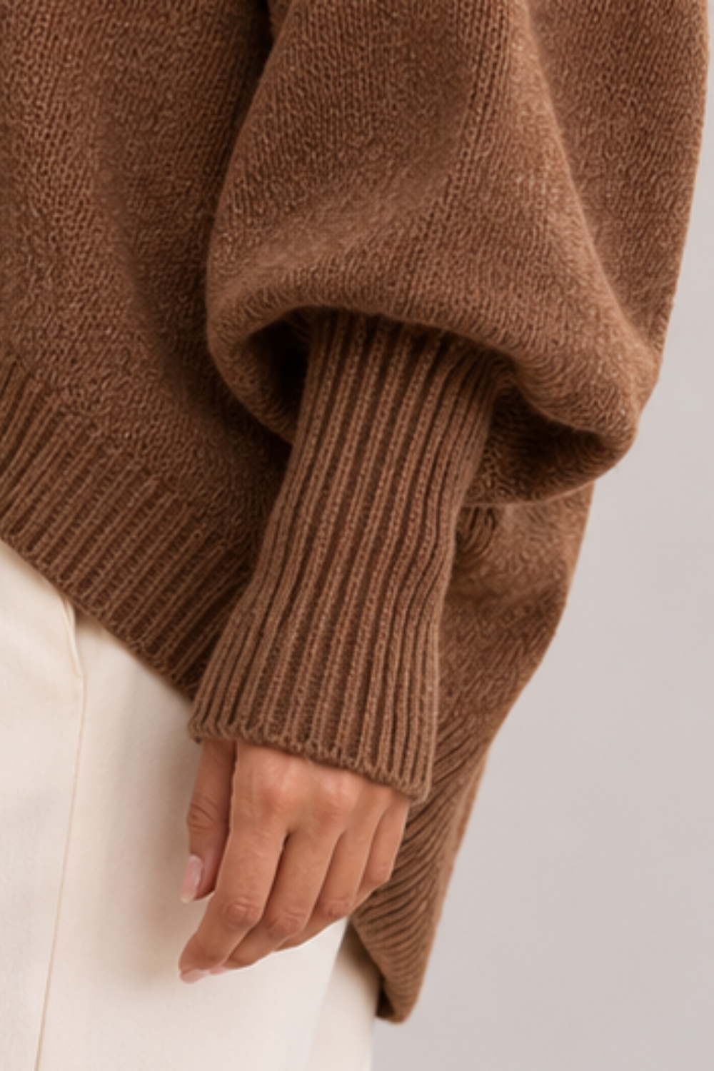ELIZA & MAREN | ASYMMETRIC BUTTON SWEATER FOR WOMEN