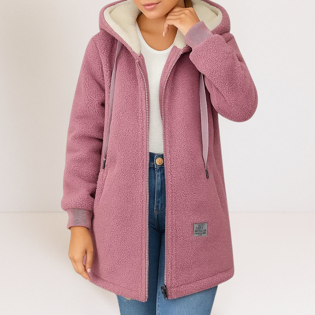 ELIZA & MAREN | LONG HOODED ZIP JACKET FOR WOMEN