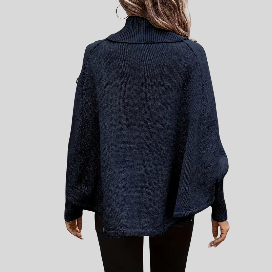 ELIZA & MAREN | HIGH NECK CABLE SWEATER FOR WOMEN