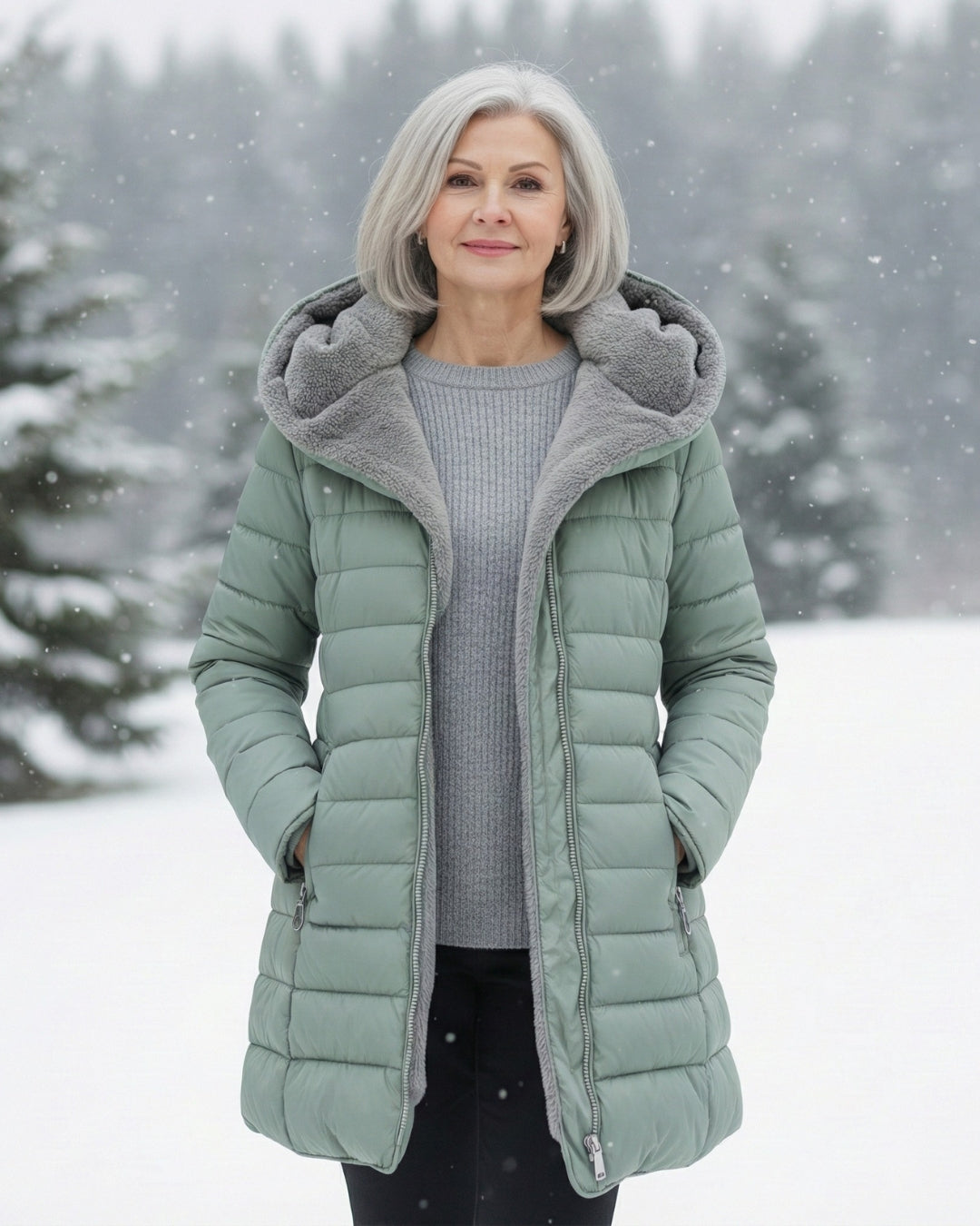 ELIZA & MAREN | FLEECE-LINED PUFFER COAT FOR WOMEN