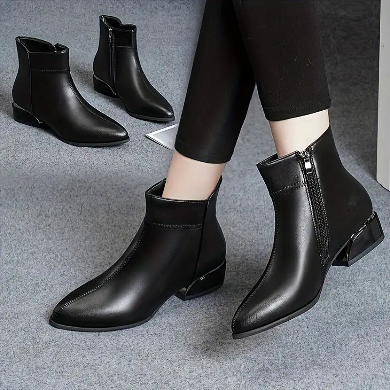 ELIZA & MAREN | METALLIC TRIM ANKLE BOOTS FOR WOMEN