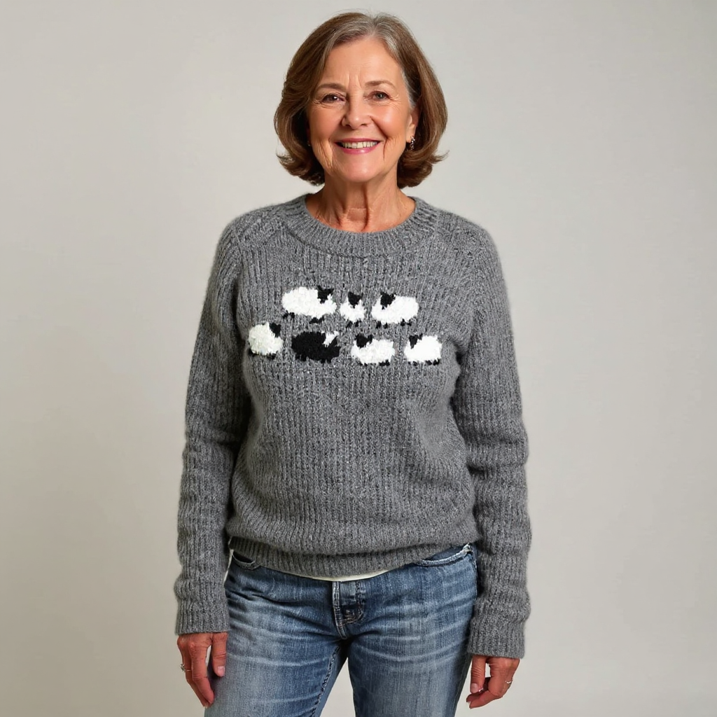 ELIZA & MAREN | LOOSE STYLE RETRO SWEATER FOR WOMEN