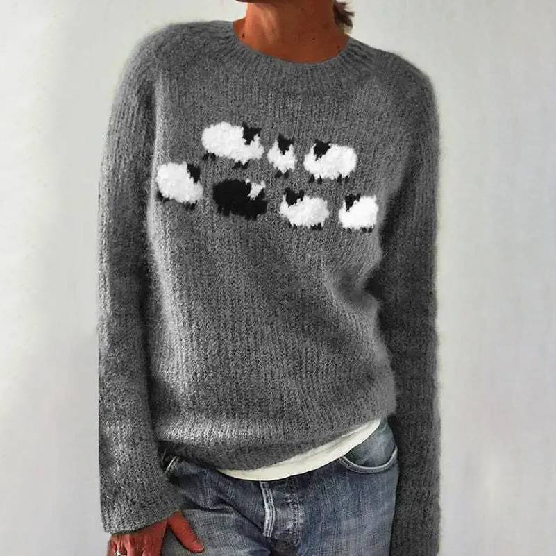 ELIZA & MAREN | LOOSE STYLE RETRO SWEATER FOR WOMEN