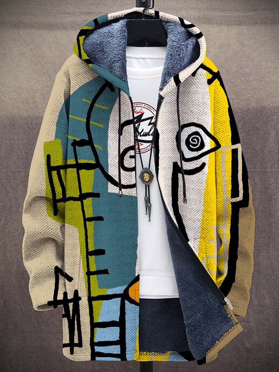 ELIZA & MAREN | CREAM PRINT HOODED CARDIGAN FOR WOMEN