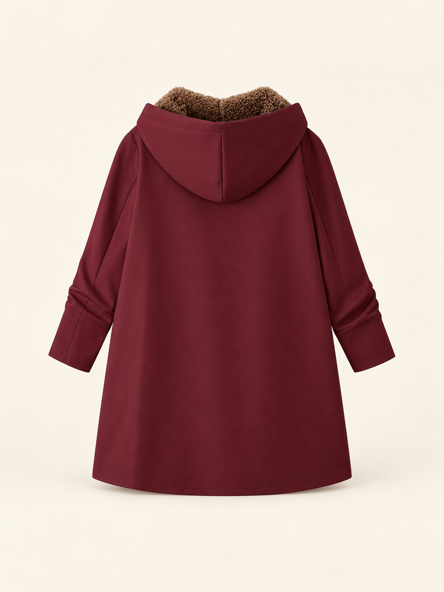 ELIZA & MAREN | SHERPA-LINED HOODED COAT FOR WOMEN