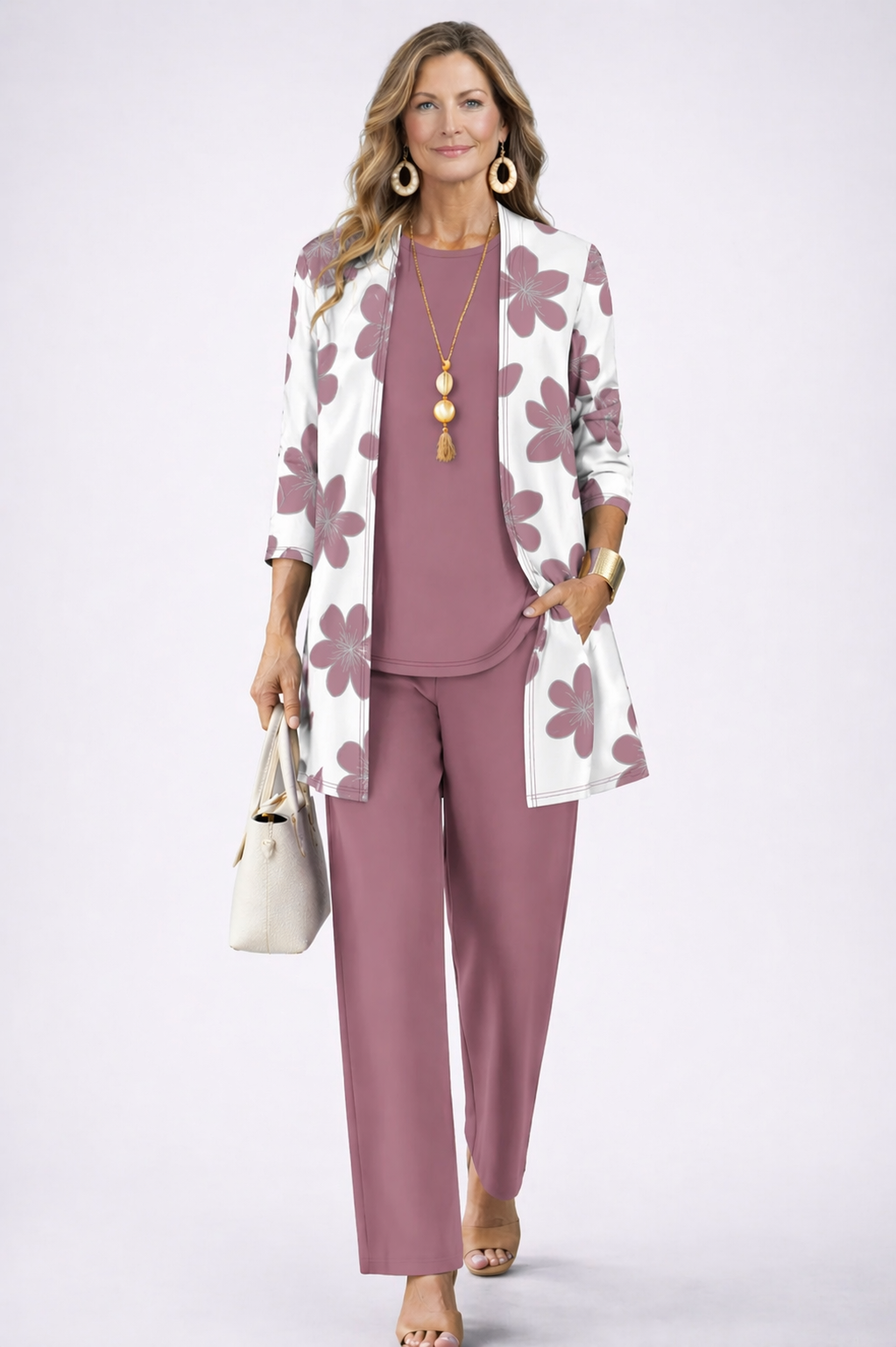 ELIZA & MAREN | CHRISTINE PINK THREE-PIECE SET FOR WOMEN