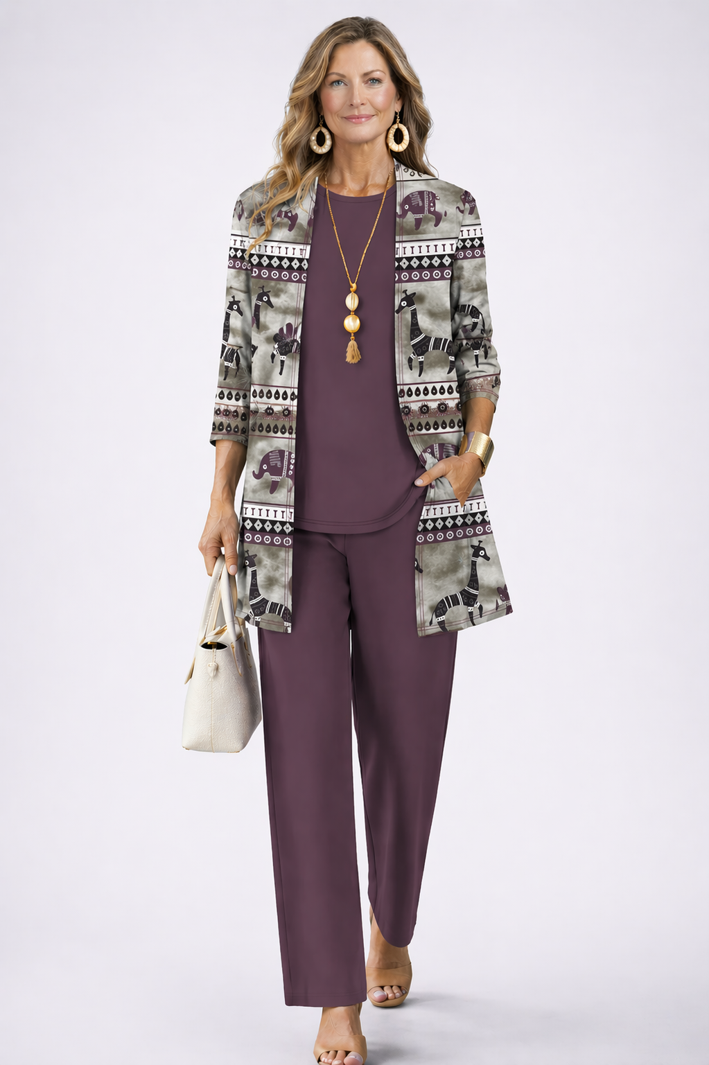 ELIZA & MAREN | VALERIE PLUM THREE-PIECE SET FOR WOMEN