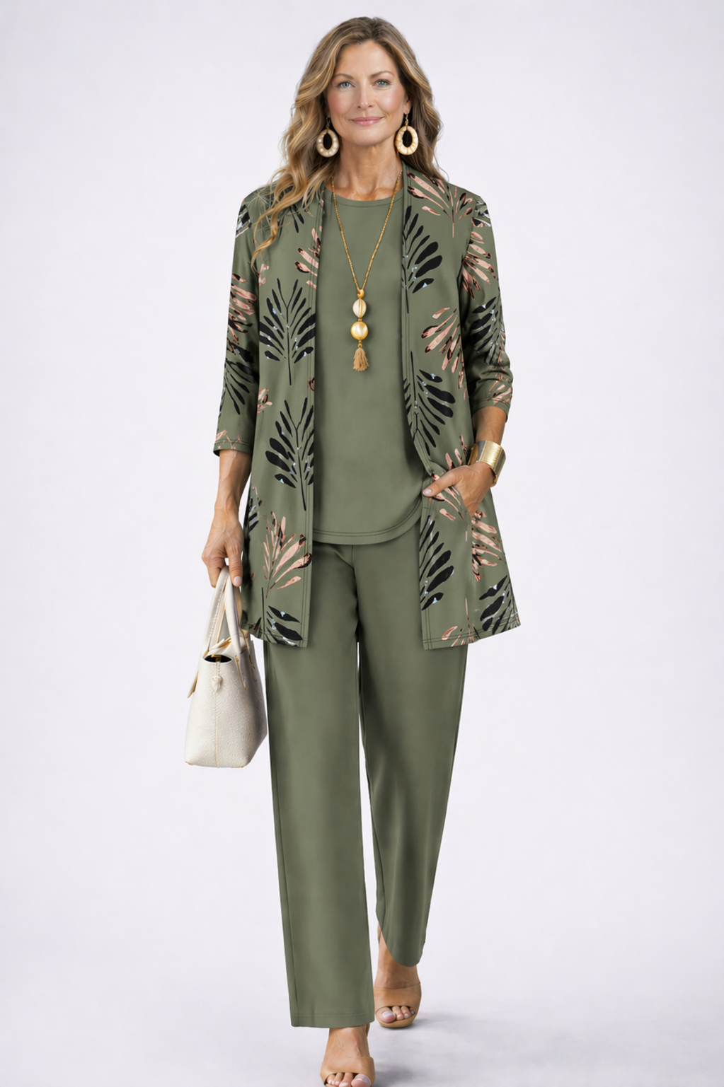 ELIZA & MAREN | MARGARET GREEN THREE-PIECE SET FOR WOMEN