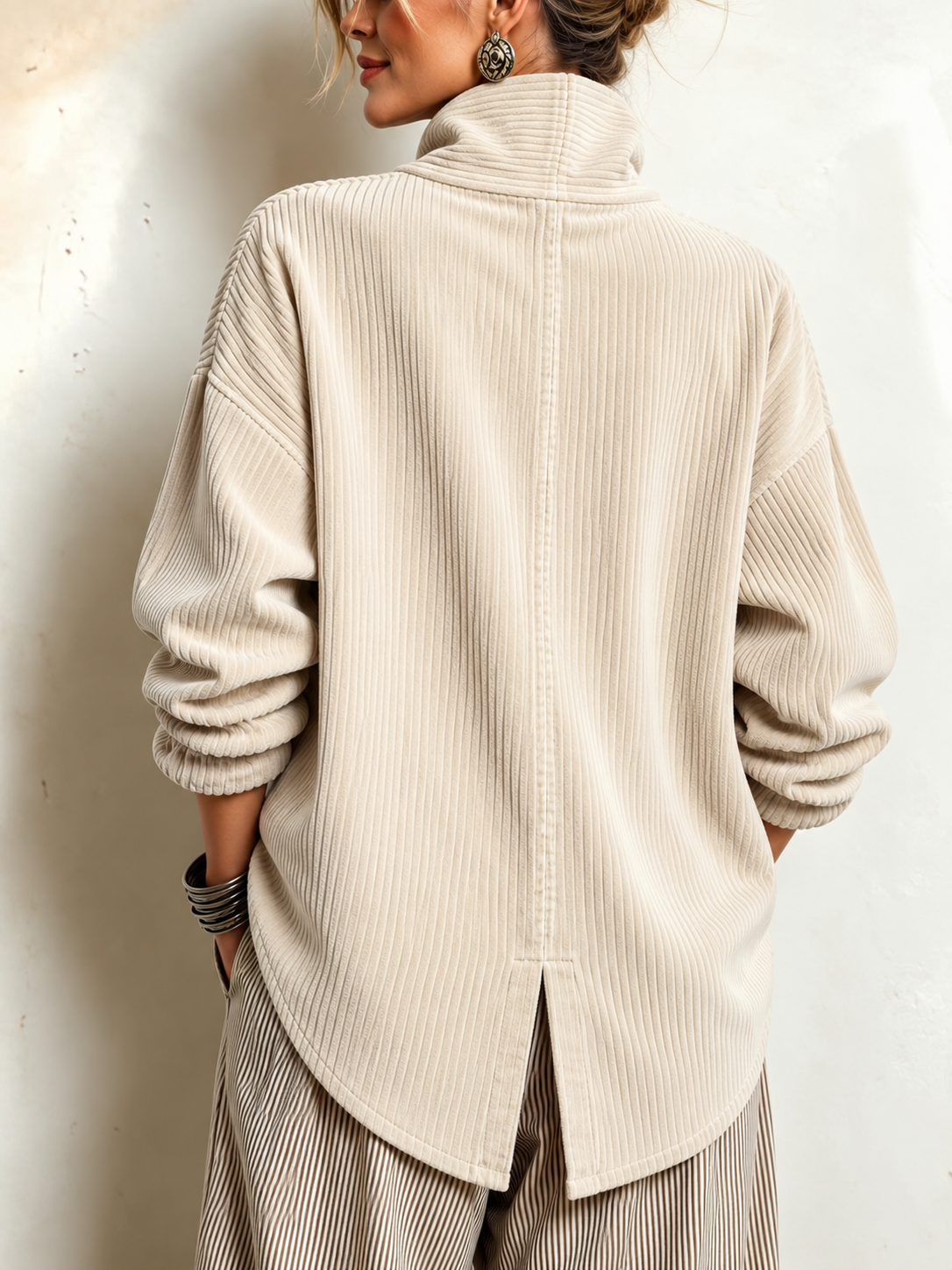 ELIZA & MAREN | CORDUROY BUTTON-UP TOP FOR WOMEN