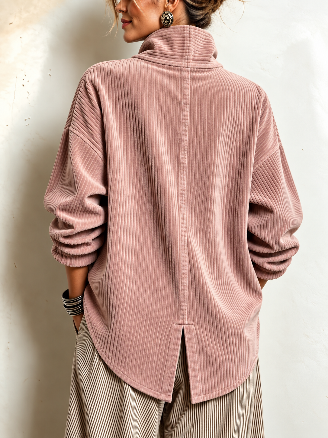 ELIZA & MAREN | CORDUROY BUTTON-UP TOP FOR WOMEN