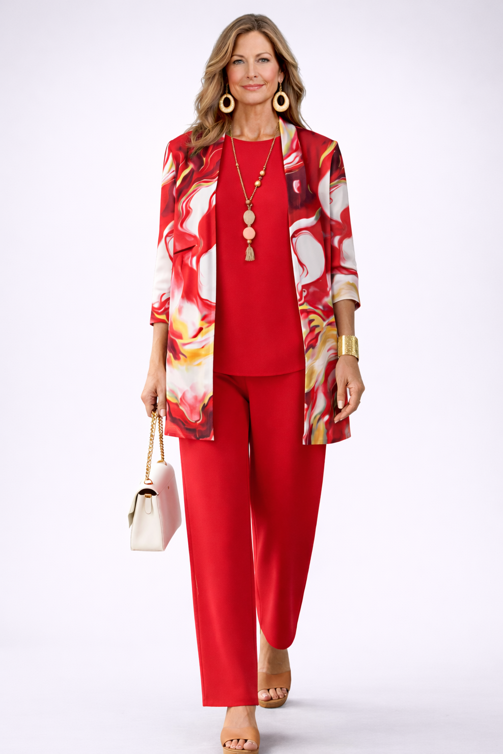 ELIZA & MAREN | GELSEY RED THREE-PIECE SET FOR WOMEN