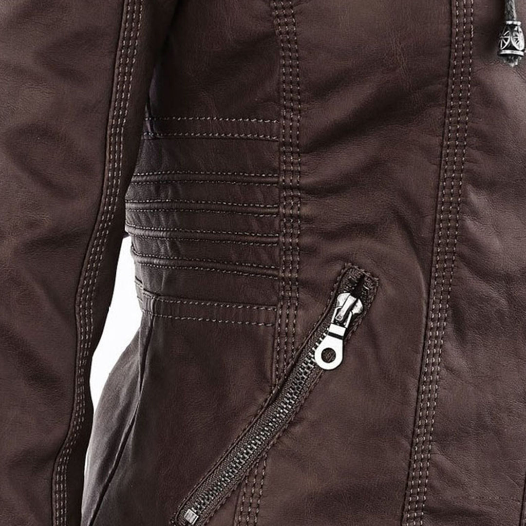 ELIZA & MAREN | SHAPED HOODED MOTO JACKET FOR WOMEN