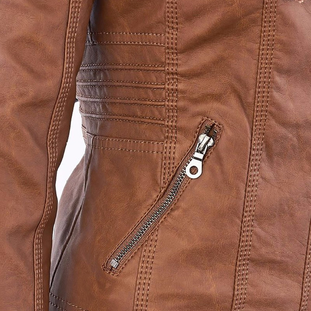 ELIZA & MAREN | SHAPED HOODED MOTO JACKET FOR WOMEN