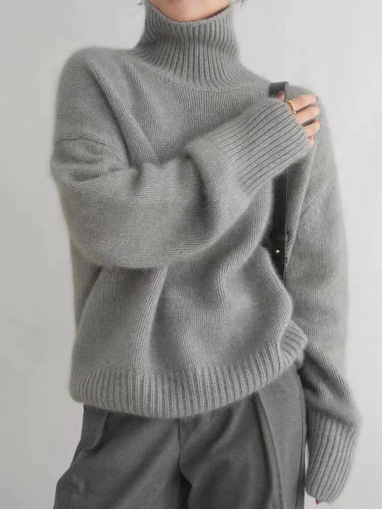 ELIZA & MAREN | OVERSIZED TURTLENECK KNIT SWEATER FOR WOMEN