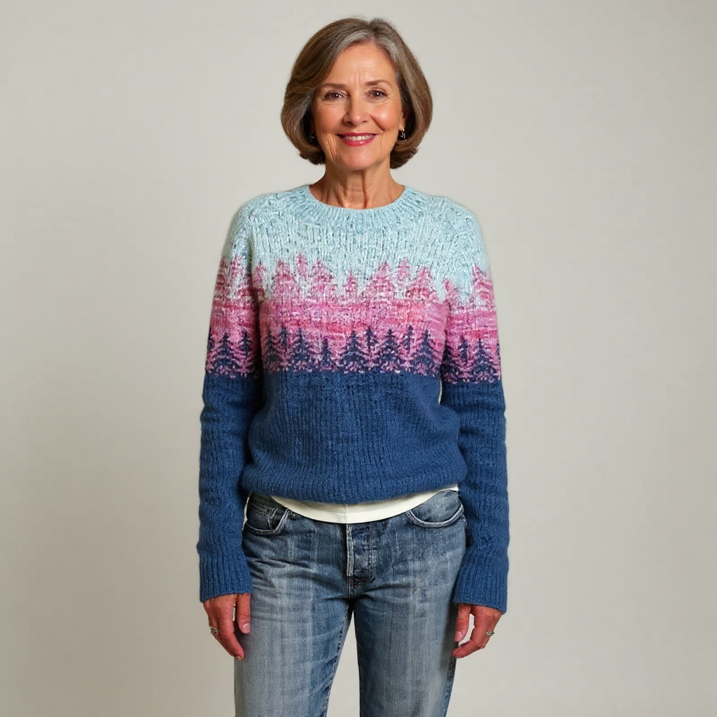 ELIZA & MAREN | FLARED HERITAGE KNIT SWEATER FOR WOMEN