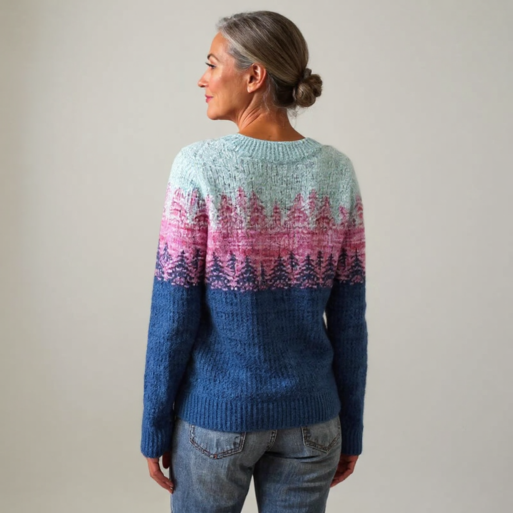 ELIZA & MAREN | FLARED HERITAGE KNIT SWEATER FOR WOMEN