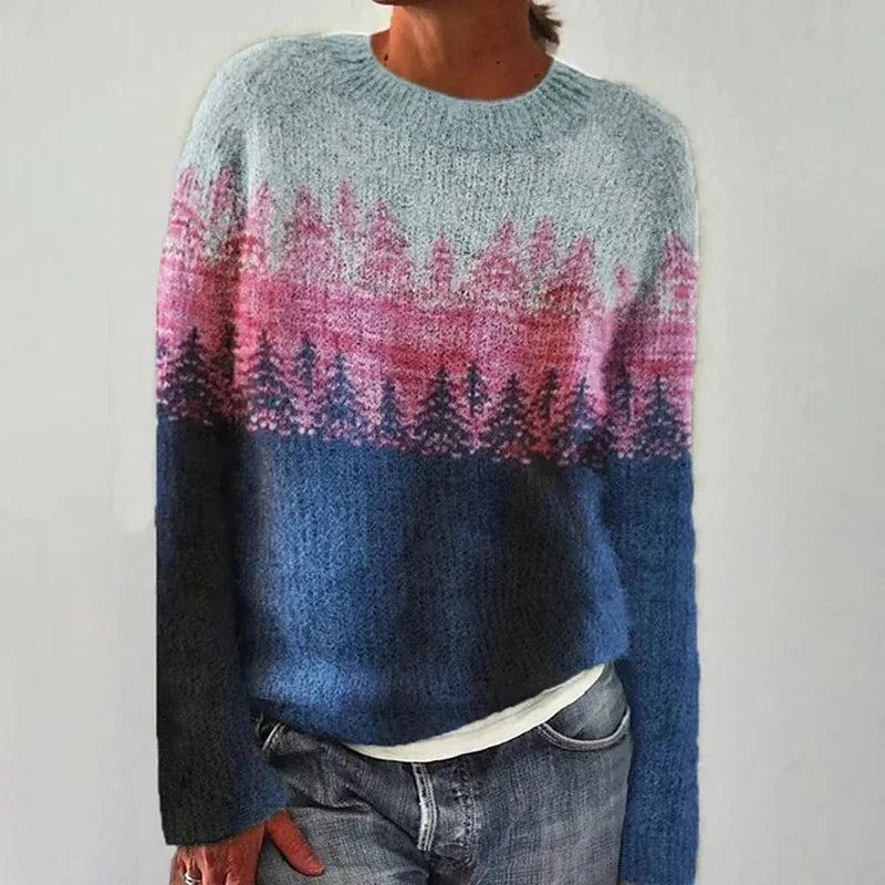 ELIZA & MAREN | FLARED HERITAGE KNIT SWEATER FOR WOMEN