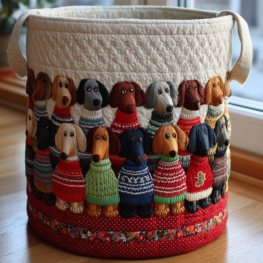 ELIZA & MAREN | DACHSHUND PARADE STORAGE BASKET FOR WOMEN