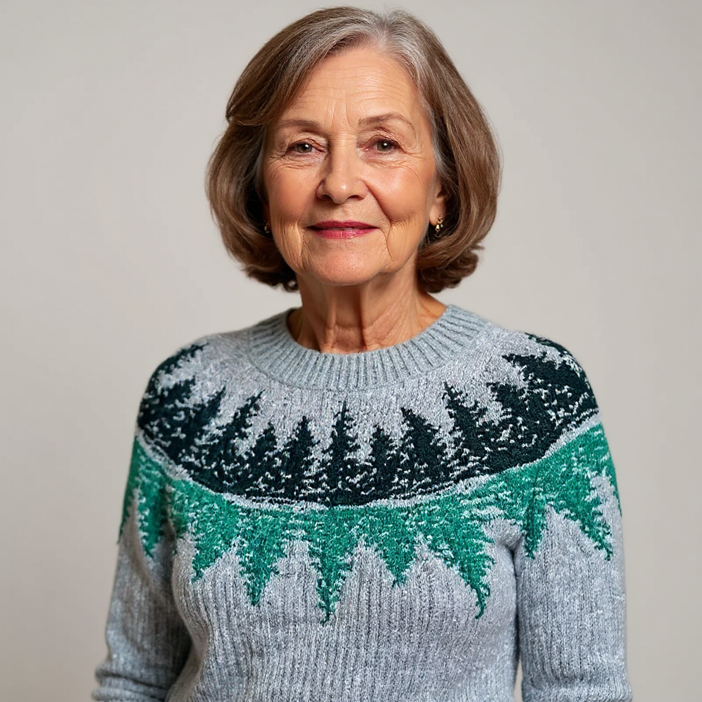 ELIZA & MAREN | RELAXED PATTERN KNIT SWEATSHIRT FOR WOMEN
