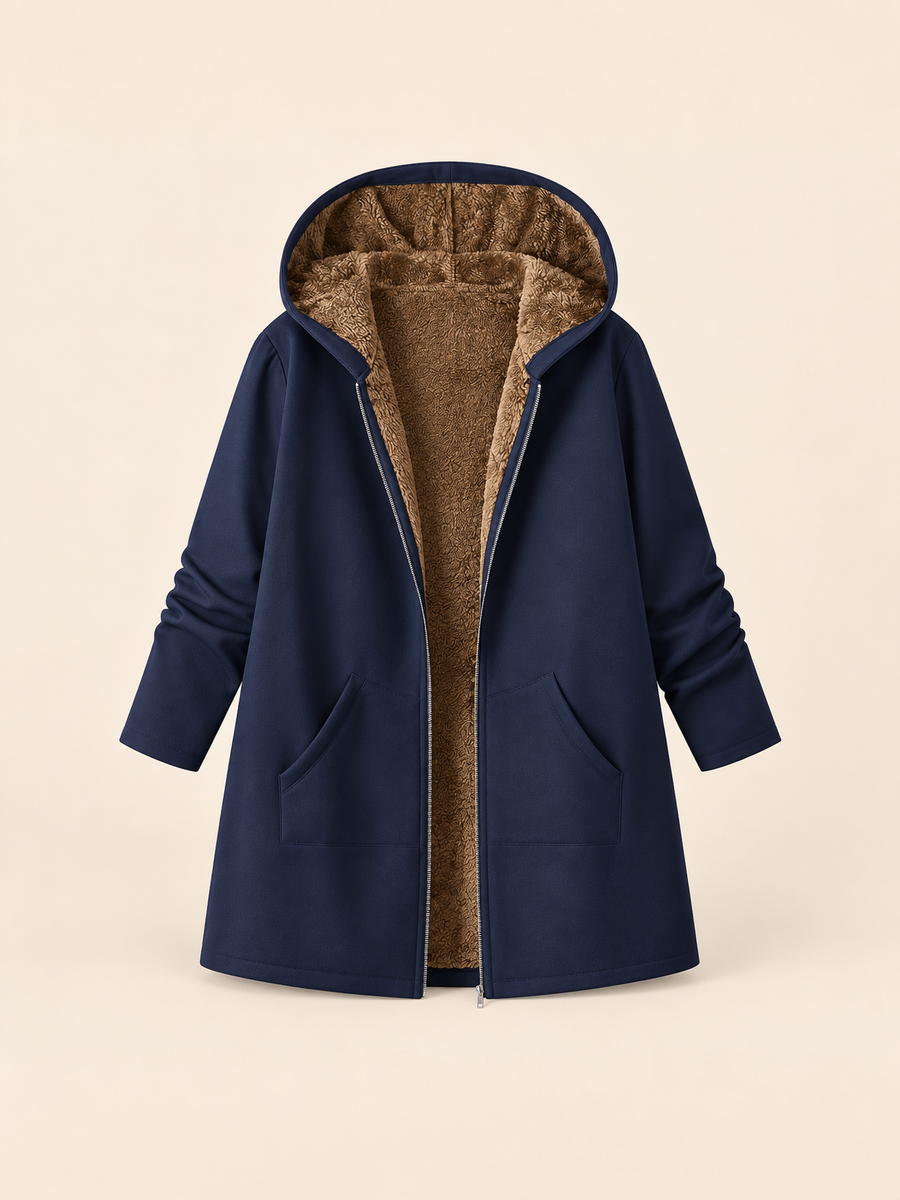 ELIZA & MAREN | SHERPA-LINED HOODED COAT FOR WOMEN