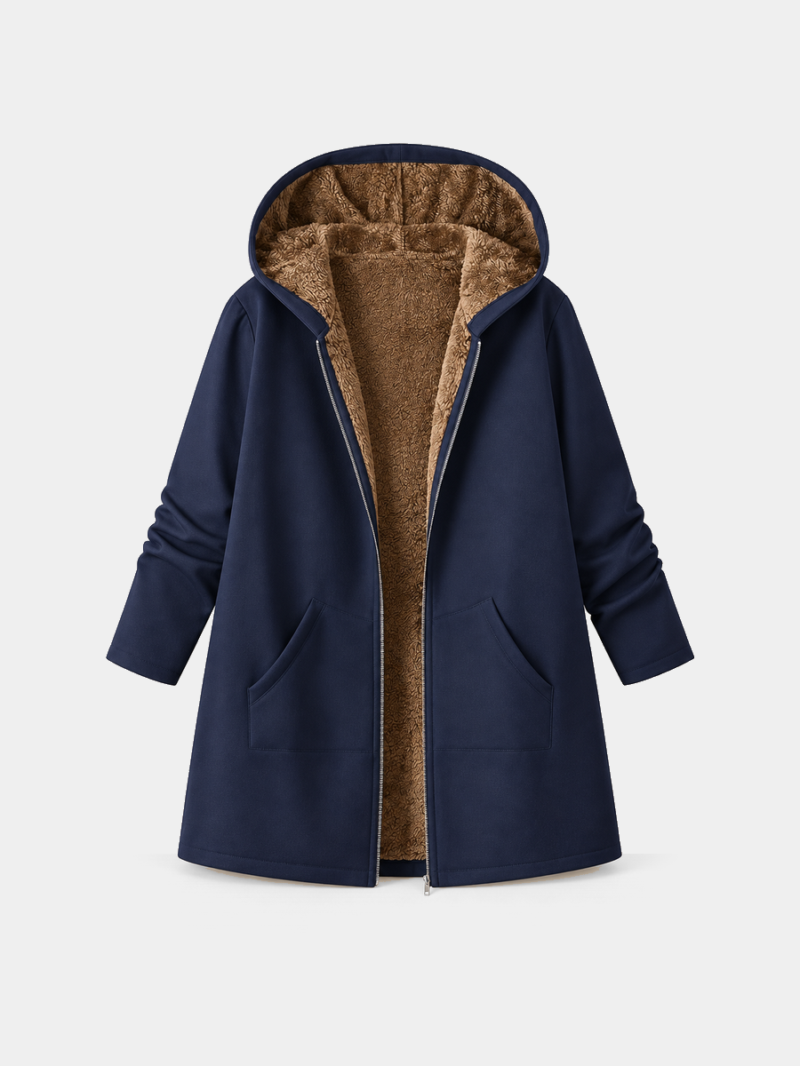 ELIZA & MAREN | SHERPA-LINED HOODED COAT FOR WOMEN