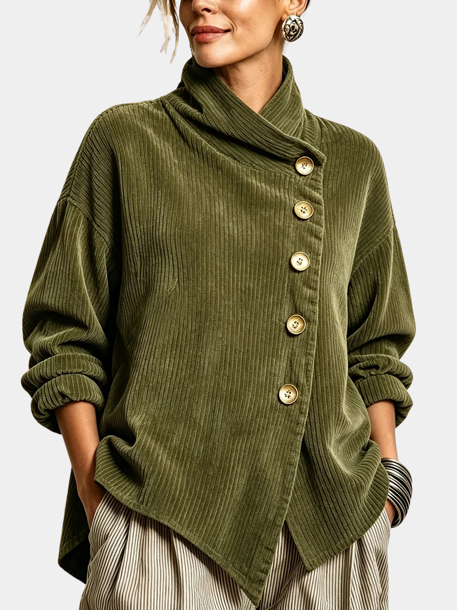 ELIZA & MAREN | CORDUROY BUTTON-UP TOP FOR WOMEN