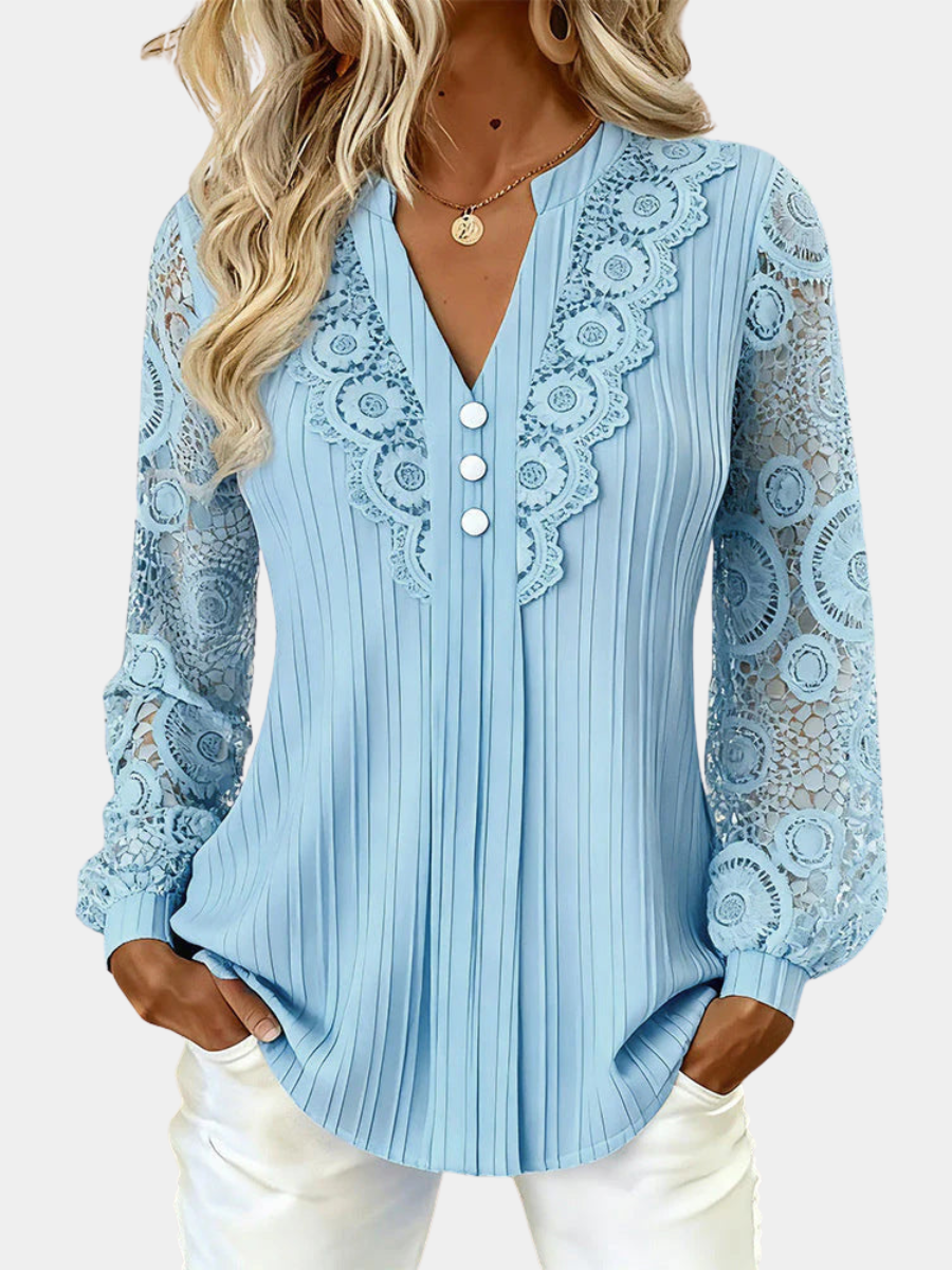 ELIZA & MAREN | LACE V-NECK BLOUSE FOR WOMEN