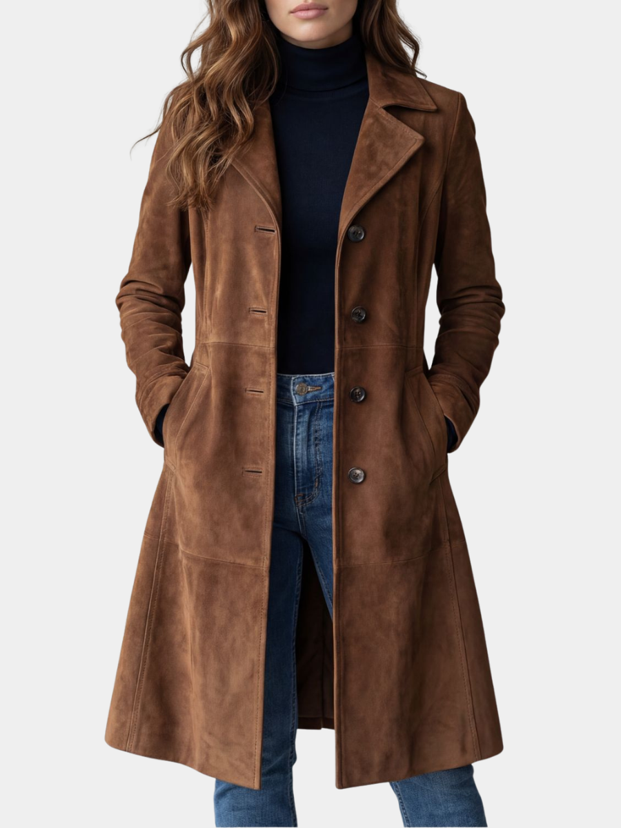 ELIZA & MAREN | LONG BUTTON COAT FOR WOMEN