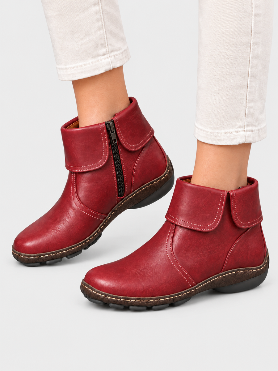 ELIZA & MAREN | ROUND TOE ANKLE BOOTS FOR WOMEN