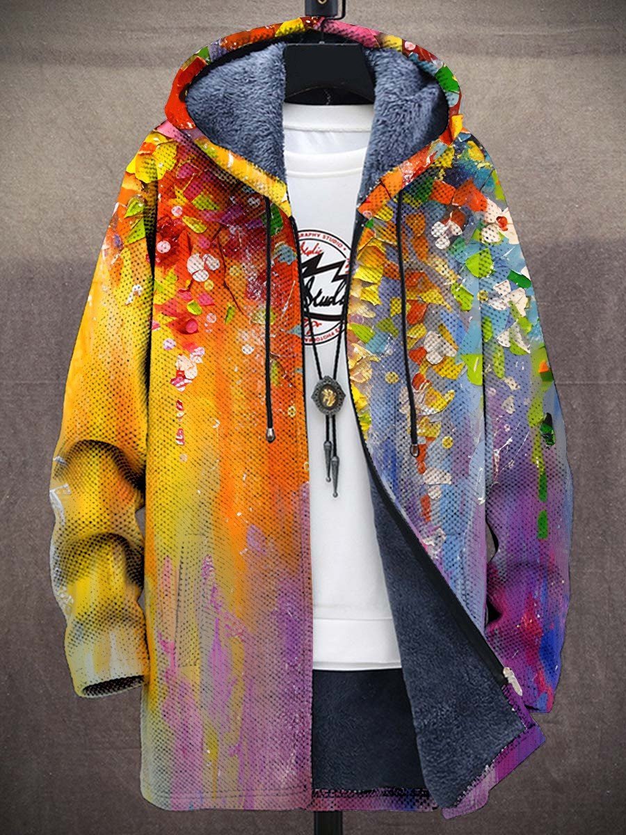 ELIZA & MAREN | RETRO ART HOODED CARDIGAN FOR WOMEN