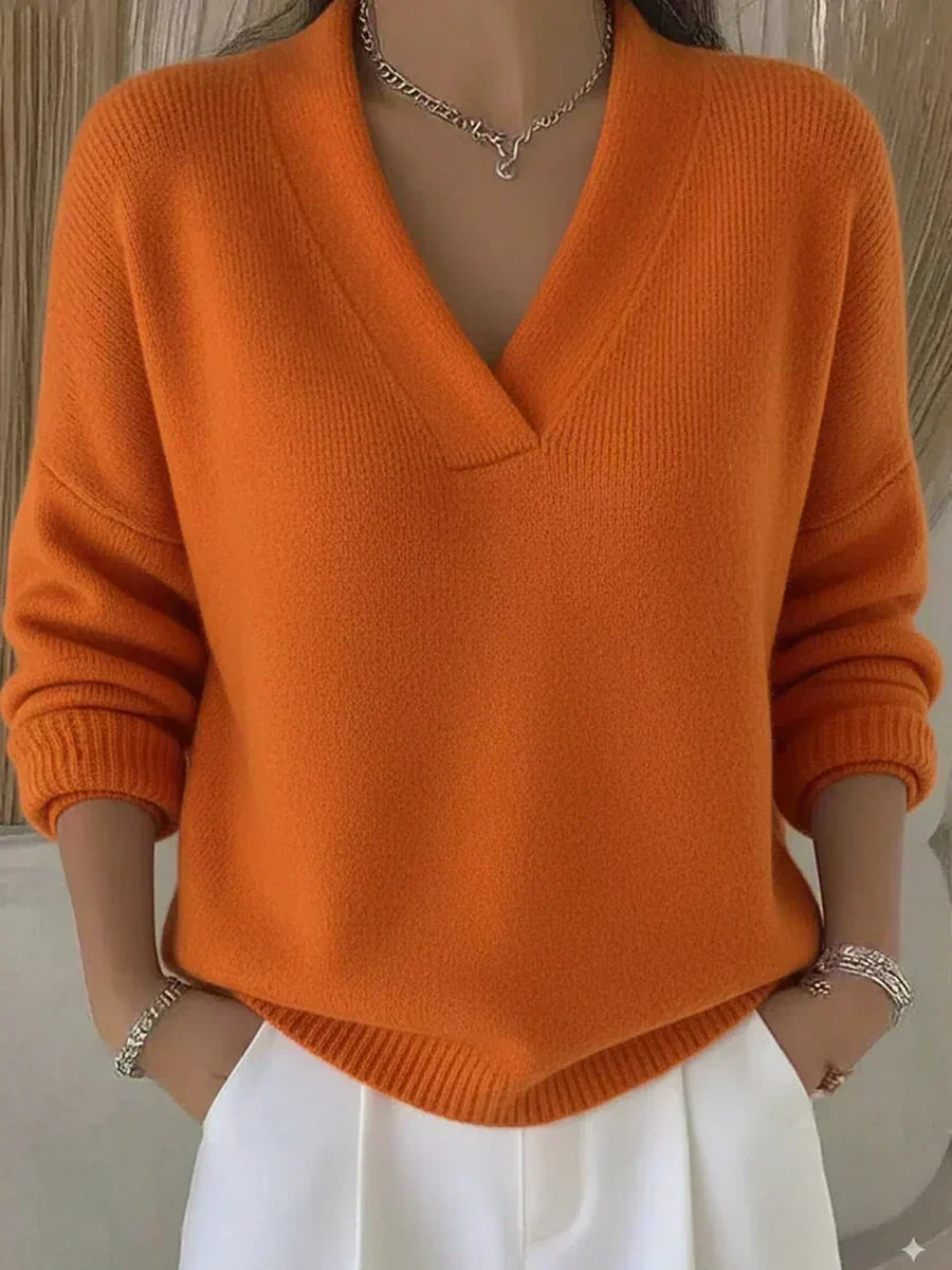 ELIZA & MAREN | SOFT V-NECK EVERYDAY SWEATER FOR WOMEN