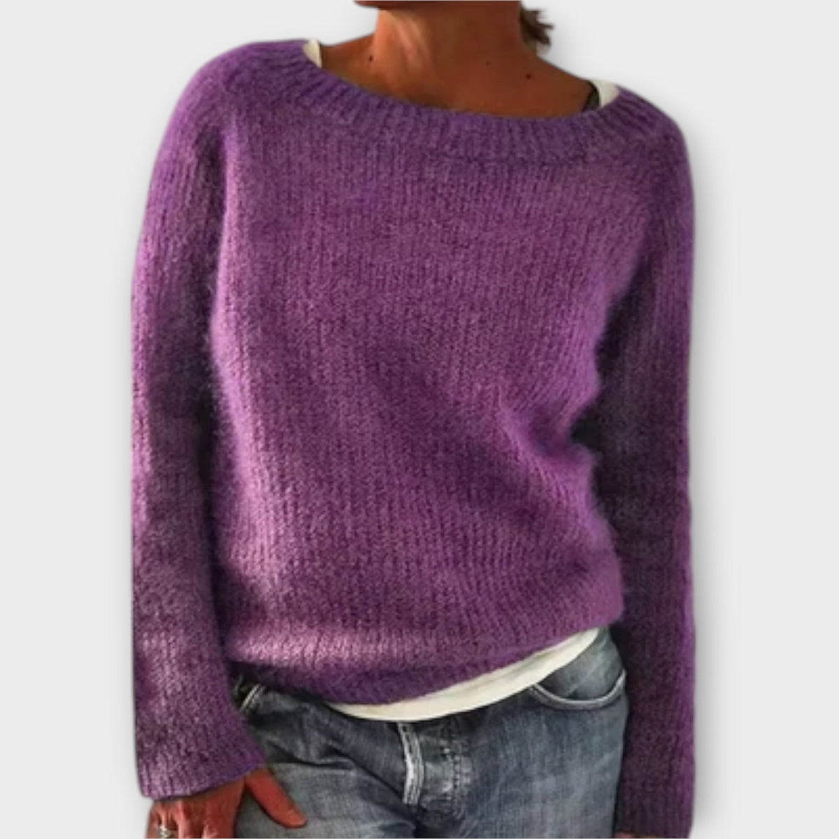 ELIZA & MAREN | COLORFUL RETRO KNIT SWEATSHIRT FOR WOMEN