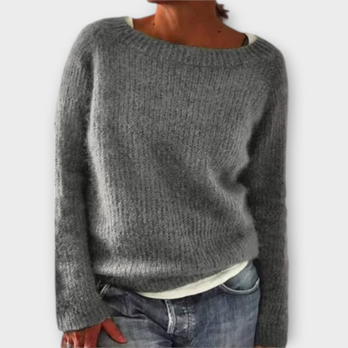 ELIZA & MAREN | COLORFUL RETRO KNIT SWEATSHIRT FOR WOMEN