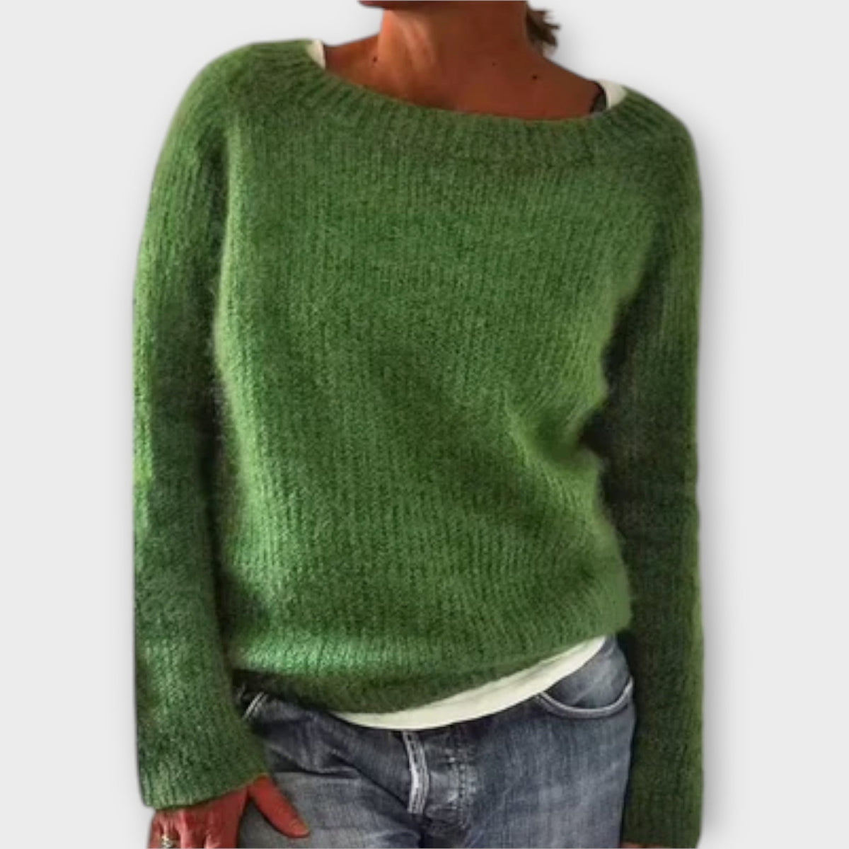 ELIZA & MAREN | COLORFUL RETRO KNIT SWEATSHIRT FOR WOMEN
