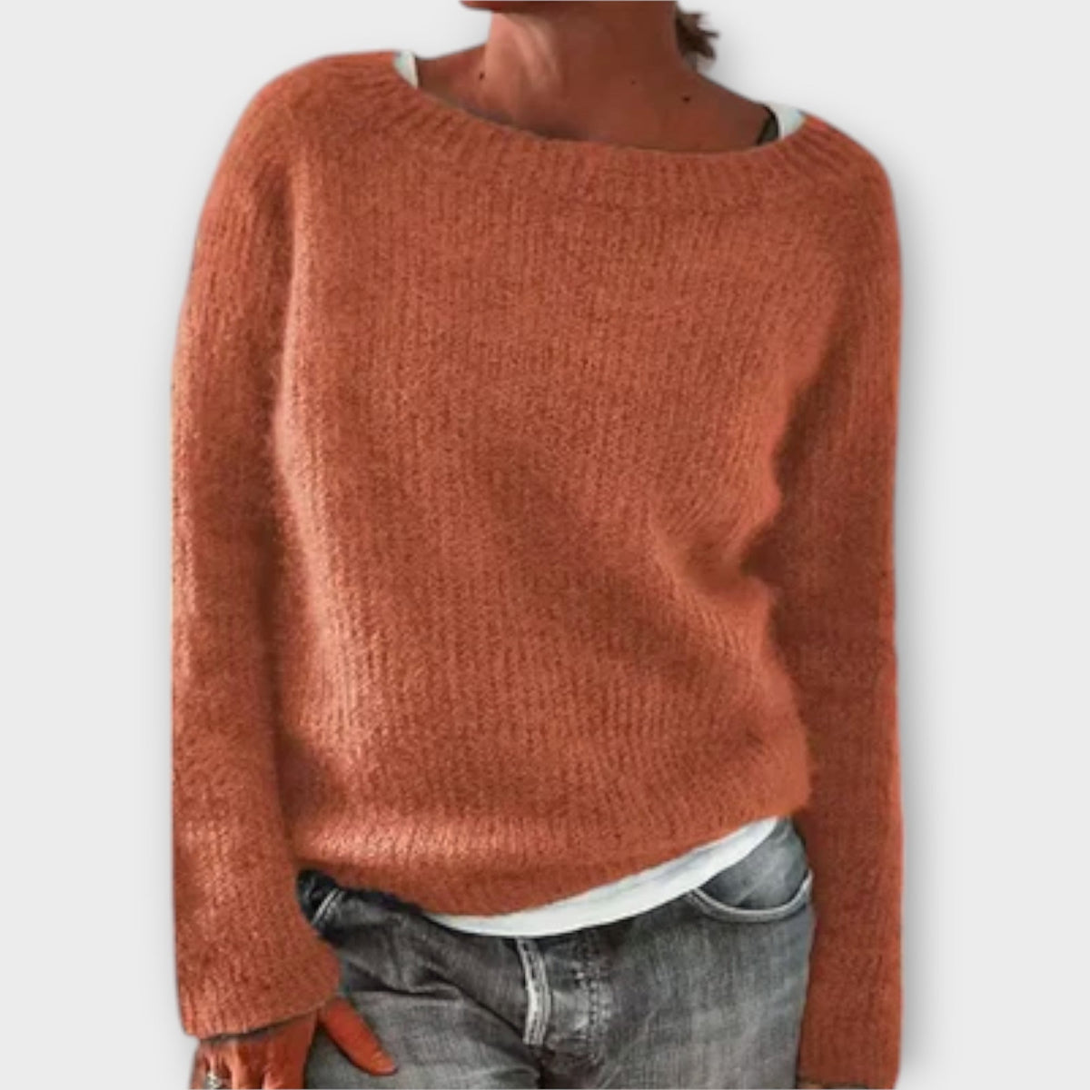 ELIZA & MAREN | COLORFUL RETRO KNIT SWEATSHIRT FOR WOMEN