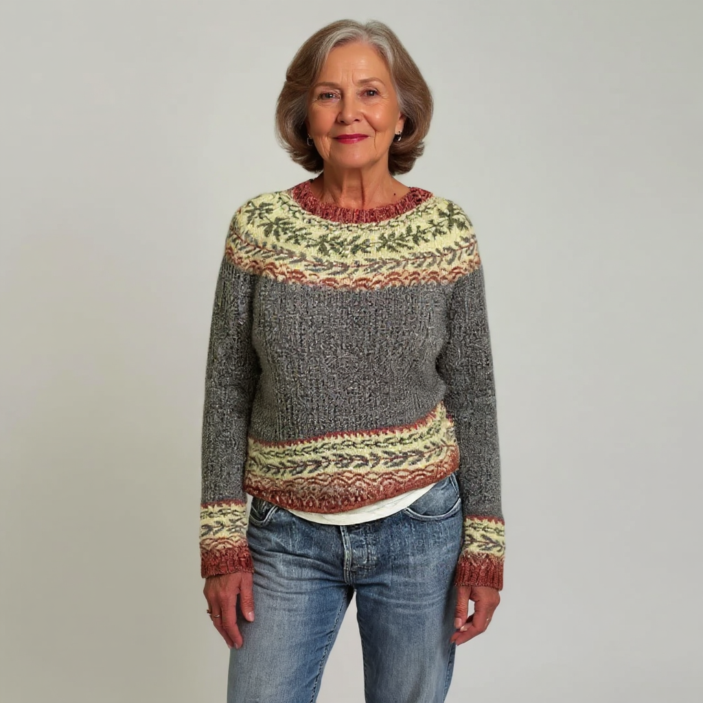 ELIZA & MAREN | FLARED RETRO KNIT SWEATER FOR WOMEN
